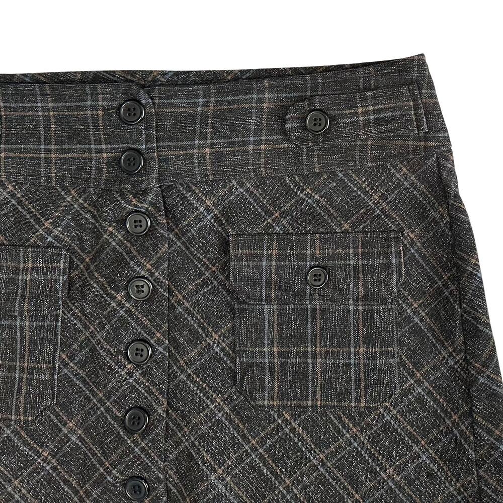 Delia's Y2K Ashleigh Mini Skirt Gray Plaid Size 7/8 - Picture 3 of 5